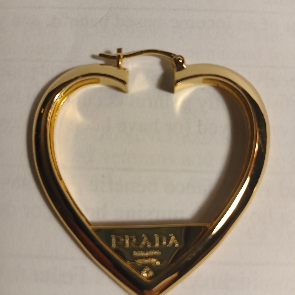 Prada Gold Heart-Shaped Earrings - Picture 3 of 10